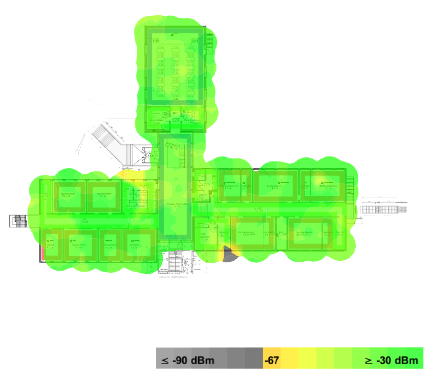 Heatmap einer WLAN-Ausleuchtung